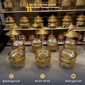 Pemanas Makanan Kuningan Tembaga atau Chafing Dish
