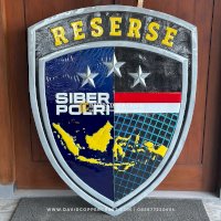 Galeri David Copper Craft Logo Reserse Siber Polri Bahan Kuningan Full Ukir 